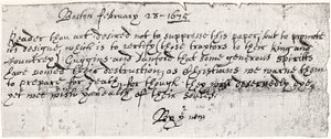 Manifesto affisso a Boston durante la guerra di Filippo, da 